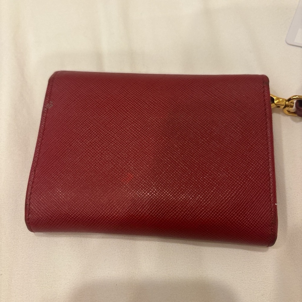 Prada Red Clutch with Gold-Tone Hardware - Picture 3 of 6